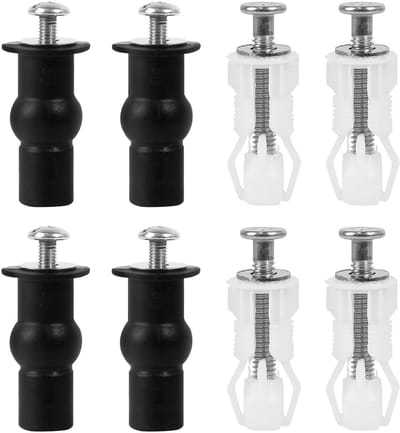 8x Universele Toiletbril Bevestigingsset - Schroeven en Schroefdoppen voor WC-Bril (Bovenmontage)