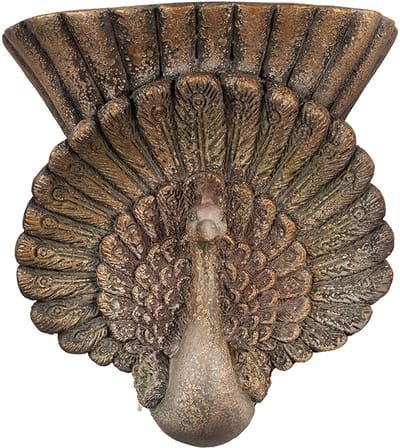 Keramiek Bloempot voor Binnen – Bruin Pauw – Rustieke Pot – 36x12x39 cm – Pauwmotief