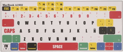 kwmobile QWERTY Spaans toetsenbord stickers geschikt voor Apple MacBook Air 13" 2018 2019 2020 A1932 keyboard stickers - Stickers laptop in meerkleurig