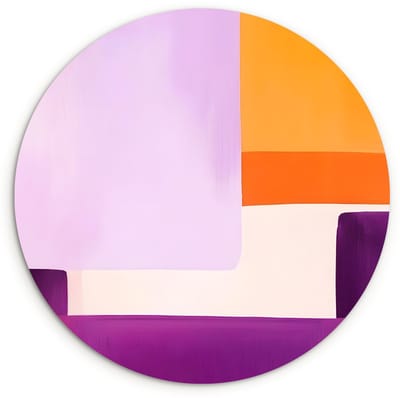 WallCircle® Wandcirkel 120x120 cm - Muurcirkel Vlakken - Abstract - Rechthoekig - Oranje - Muurdecoratie woonkamer - Wanddecoratie slaapkamer - Kamer decoratie accessoires - Ronde schilderijen XXL