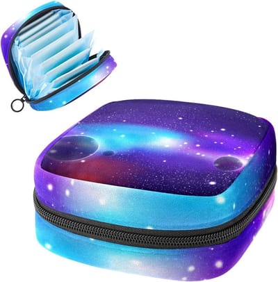 Menstruatiezakjes - Maandverband tasje - Hygiënisch opbergen - Met binnenvak - 12x17x17 cm - Paars