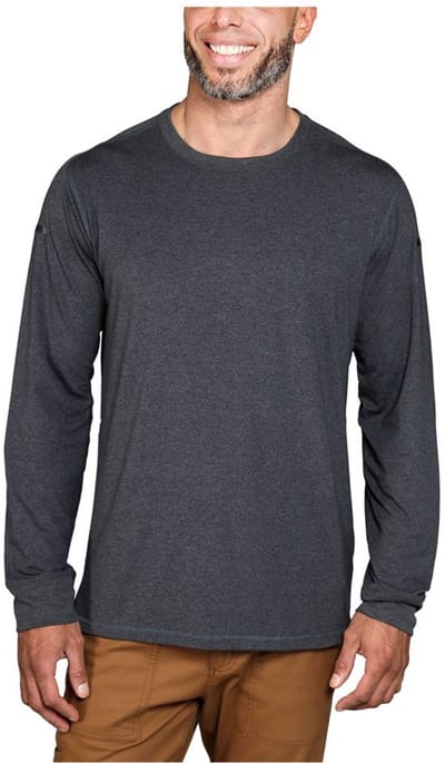 Carhartt Lichtgewicht T-shirt met lange mouwen en ' Poc' op de borst, kleur Carbon, gemêleerd