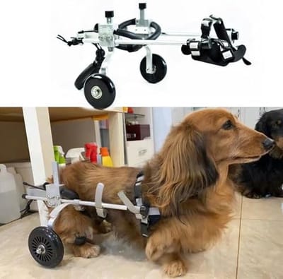 Honden Rolstoel - Mobiliteitshulp Honden - Huisdier Revalidatie - Verstelbaar Frame - XXS-S - Zilver