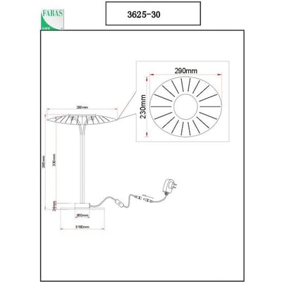 Fabas Luce LED tafellamp Vela, wit/transparant, 36cm, acryl, dimmer