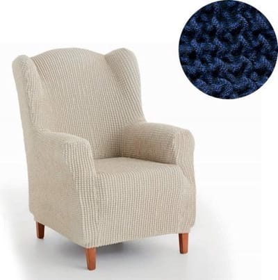 Belmarti Milos - Oorfauteuilhoes 70-100 cm - Blauw - Stretch jacquard