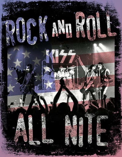 Metalen Wandbord - KISS all nite - 31.5 x 40.5 cm