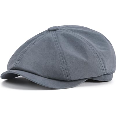 BOTVELA Heren Newsboy Gatsby Hoed 100% Katoen Vintage Platte Ivy Rijden Cabbie Pet 60cm grijs