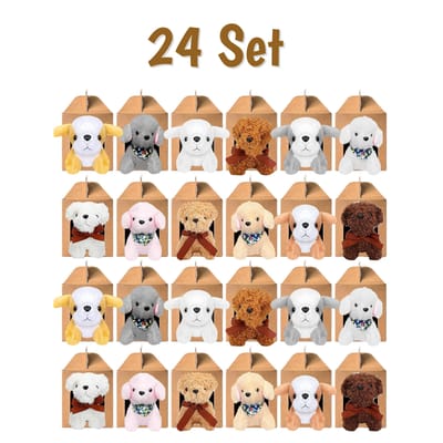 12/2S Mini Chiens en Peluche Vente en Gros 10cm Chiot Animal en Peluche Doux Mignon Petit Chien pour  Adoptez un Chiot Faveurs de Fête Anniversaire Baby Shower Assembly is required