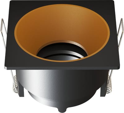 Ledvion – LED Inbouwspot Vierkant 81x81mm – Zwart / Goud – Dimbaar – Kantelbaar – GU10 – IP20