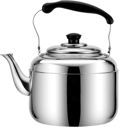 Waterkoker Fornuis - Fluitketel Roestvrijstaal - Water Koken - Veiligheidsfluitje - 4 Liter - Zilver