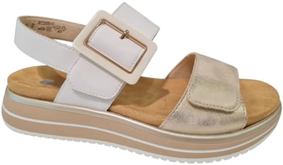 Remonte Witte Leren Dames Sandalen - Wit - 38