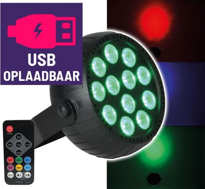 Qtx USB Oplaadbare 18W mini LED par spot
