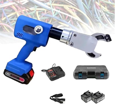 Elektrische Kabelsnijder - Hydraulische Knipschaar - Snel Kabels Doorknippen - Krachtige 80KN Krimpkracht - 30/65mm Bereik - Blauw