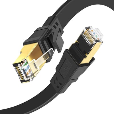 CAT8 Ethernet-kabel 2 m - Hoge snelheid 2000 MHz Gigabit Lan netwerkkabel met afgeschermd plat ontwerp voor optimaal internet