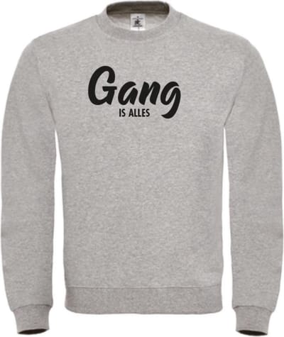 Gang is alles wintersport sweater grijs XL - zwart - soBAD. | Foute apres ski outfit | kleding | verkleedkleren | wintersporttruien | wintersport dames en heren
