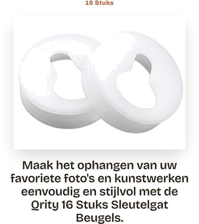 Dailygoods- Sleutelgatbeugels 16 Stuks - Foto Hangers - Kunstwerk Beugels - Schroeven - Antislip Ontwerp - Hoogwaardige Kunststof - Fotohaakjes