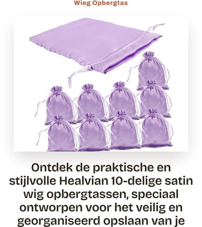 Dailygoods- Perruiktas - 10 Stuks - Satijnen Opbergtas - Wieg Organizer - Reisopslag - Antislip Sluiting - Bescherming voor Wigs - Perruikentas