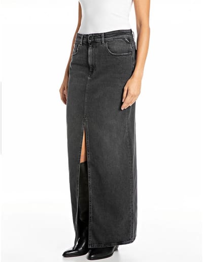 Replay W9922 .000.739 783 Lange Rok Zwart 26 Vrouw