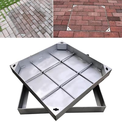 Roestvrijstalen Putdeksel - Afvoer Inspectiehoes - Buitenruimte Verbeteren - Drukbestendig Ontwerp - 60 x 60 cm - Zilver