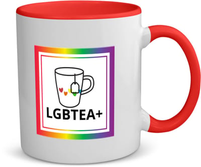 Akyol - pride cadeau koffiemok - theemok - rood - Lgbt pride - pride vlag - gay cadeau - gay pride accessoires - homo - lgbtq vlag - accessoires - cadeau - met tekst - - 350 ML inhoud