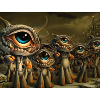 Diamant borduurwerk  Big eyed monster  5D Diamond schilderij Cross Stitch Diamond Mozaïek Needle Craft 20X30CM black