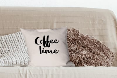 Sierkussens - Kussentjes Woonkamer - 40x40 cm - Quotes - Spreuken - Koffie - Coffee time
