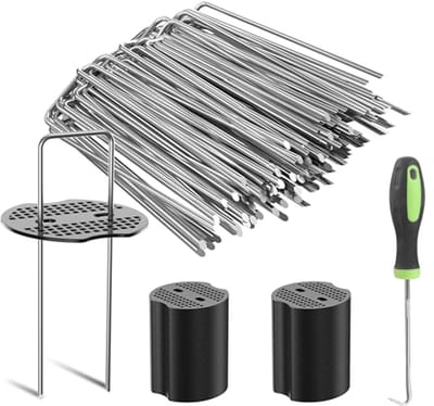 Tuinspijkers 15 cm, 100 stuks, zware belasting, Ø 3 mm, verzinkte stalen klemmen voor bevestiging en verankering