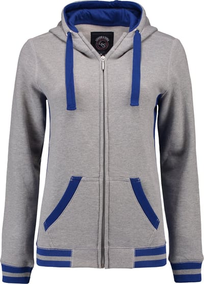 Lemon & Soda heavysweat vest met capuchon voor dames grijs / royal blue - S