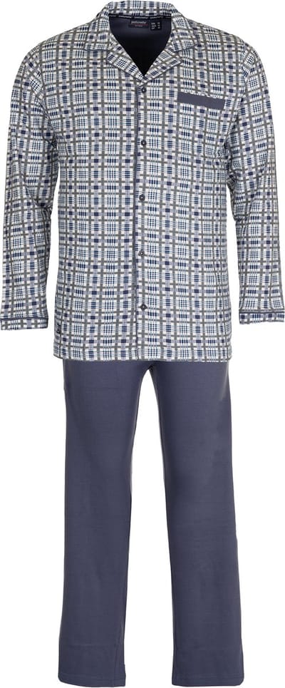 Pastunette Pyjama - Katoen - Doorknoop - Blauw - Maat 48