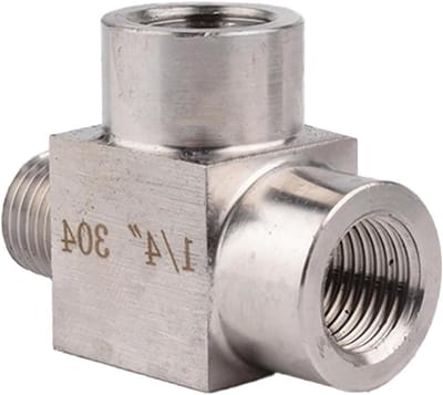 RVS 3-weg t-stuk verbinding voor drinkwater sanitair - 1/4 inch - hoge kwaliteit.