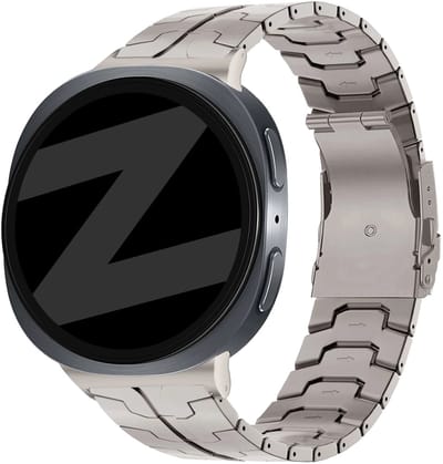 Bandz Titanium band ‘Iron’ - Hoogwaardig titanium bandje geschikt voor Samsung Galaxy Watch 9 (40/44mm) / Watch 8 (40/44mm) / 8 Classic (46mm) - Inclusief inkort set (titanium naturel)