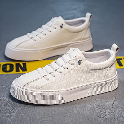Heren Witte Gevulkaniseerde Schoenen Nieuwe Stijl Trendy Alles-match Veterschoenen Heren Comfortabele Instappers Zapatillas 39 gray