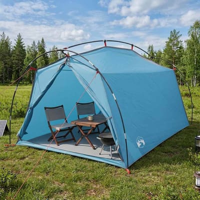 vidaXL - Tunneltent - 2-persoons - Blauw - 185T - Polyester - met - PU - Coating