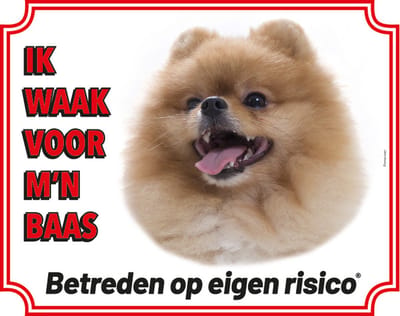 Pomeranian Waakbord - Ik waak voor mijn baas