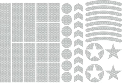 JHUBERS- Reflectiestickers 42 Stuks - Veiligheidswaarschuwing - Waterdicht - Buiten - Fiets/Helm - Duurzaam Materiaal - Veiligheidsstickers