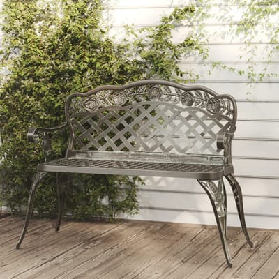 vidaXL - Tuinbank - 108 - cm - gietaluminium - groen
