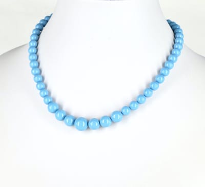 KAYEE - Parelketting van Swarovski parels - turquoise - 45cm