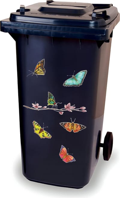 Stickervel - Vlinders A4 - raamsticker - container sticker - kliko sticker - afvalbak stickers - vuilnisbak - CoverArt