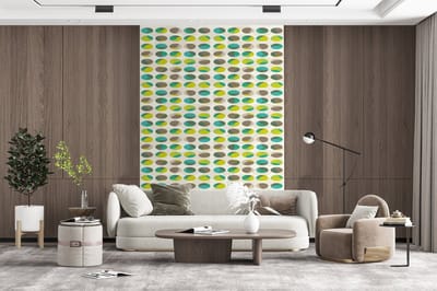 Behang - Fotobehang Cirkel - Groen - Patroon - Breedte 200 cm x hoogte 300 cm