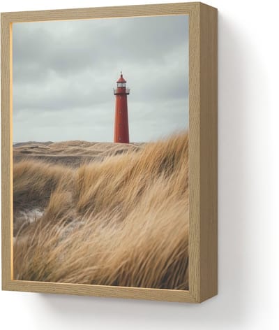 Wandlamp 30x40 cm - Oplaadbaar - Duinen - Vuurtoren - Rood - Lucht - Wandlampen binnen woonkamer - Slaapkamer lamp - Decoratieve nachtlamp - Vloerlamp draadloos