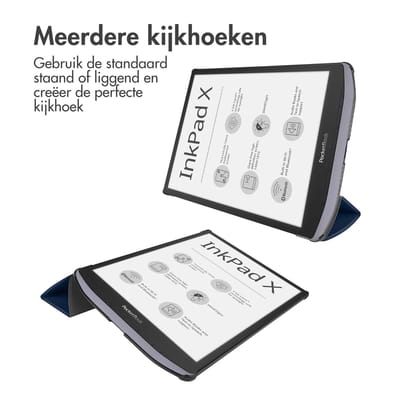 imoshion Trifold Hard Case Sleepcover voor de Pocketbook InkPad X Pro - Donkerblauw
