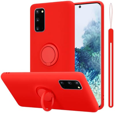 Cadorabo Hoesje geschikt voor Samsung Galaxy S20 in LIQUID ROOD - Beschermhoes van flexibel TPU silicone Case Cover met ring
