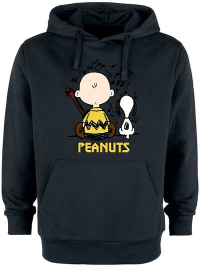 Peanuts Trui met capuchon - Charlie Brown & Snoopy - S tot 3XL - voor Mannen - zwart