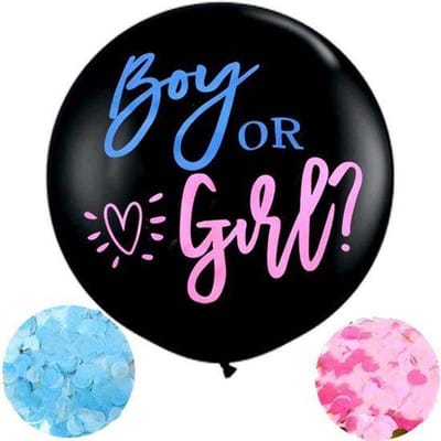 Boy or Girl XL ballon zwart - genderreveal - ballon - boy or girl - babyshower - zwanger - geboorte - baby