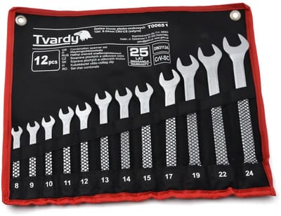 Tvardy 12-delige steeksleutelset - CRV staal - 8-24 mm - Satijn afwerking - Koud gesmeed