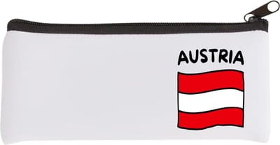 Akyol - austria vlag Etui - Oostenrijk - reizigers - toerist - verjaardagscadeau - souvenir - vakantie - 20 bij 9 cm
