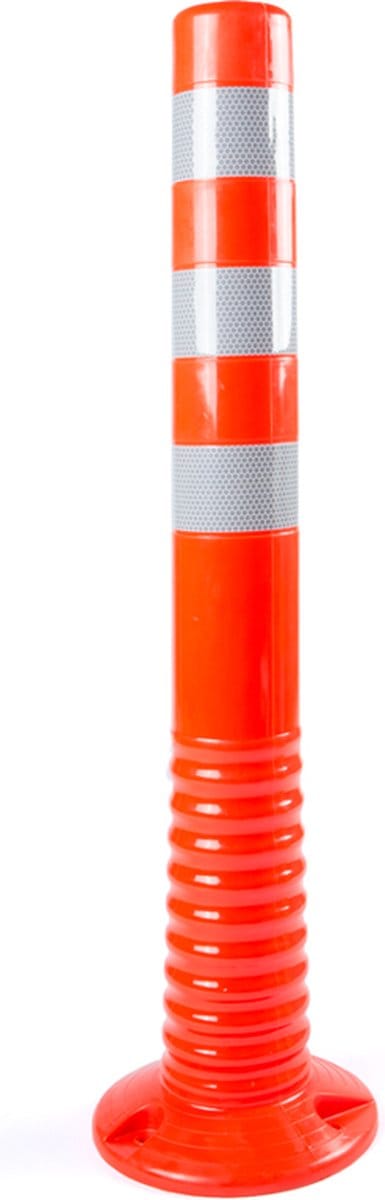 Rubbermagazijn - Afzetpaal - Per 2 stuks - 75cm hoog - Oranje met reflectie