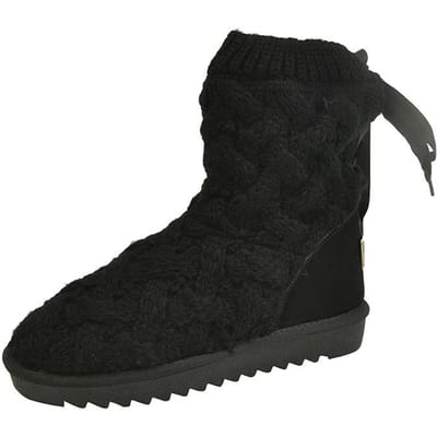 Nieuwe Sneeuwschoenen Dames Wol Vetersluiting Ronde Neus Plus Fluweel Verdikt Warm Antislip Dezelfde Stijl als Zhou Dongyu Katoenen Schoenen 40 zwart