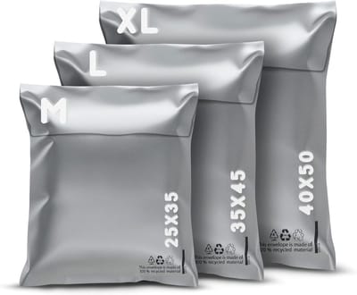 SnelShoppen - Plastic Verzenden Enveloppen 30 Stuks - M-L-XL - 10 Stuks Aankoop Verloren Pakket - Vintage Verpakking - Ideaal voor E-commerce en Logis
