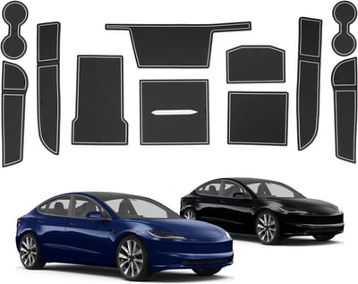Non-slip rubber mat voor Tesla Model 3 (2024-2025) - Bescherming, Geluidsreductie en Comfort voor Console en Deuren